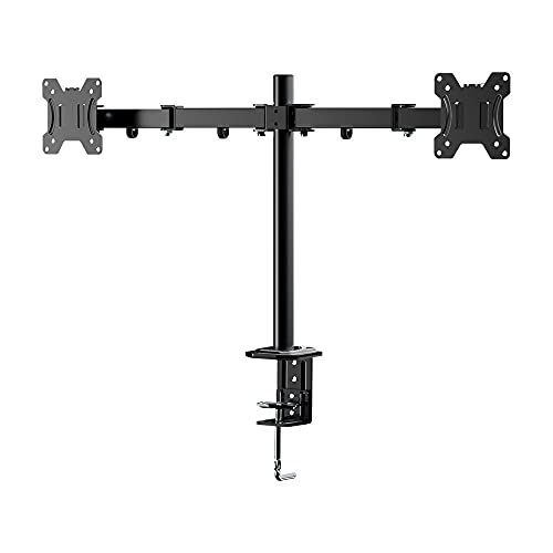 Suporte De Mesa Duplo Articulado Para Monitores De 10 A 27 Polegadas Com Ajuste De Altura - Multilaser AC367 Preto