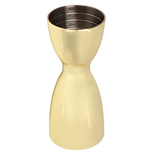Jigger for Bartending, U Shaped Briout Double Cocktail Jigger Japanese Premium Food Grade 304 Stainless Steel Jigger 20ml 40ml with Measurements Markings Inside(Gold Plated)