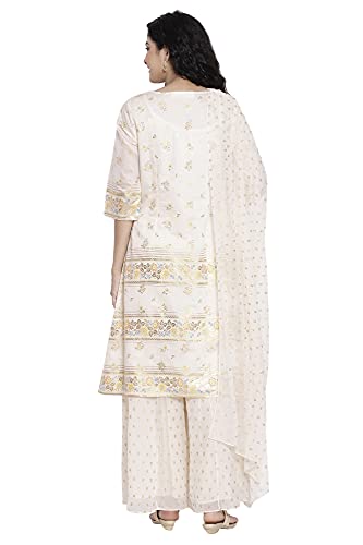 Image of Aurelia Women's Polyester Kurta, Palazzo & Duppata