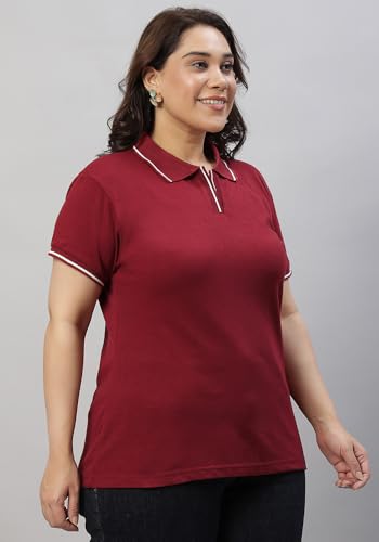 Image of Wear Your Opinion Women's Plus Size Tipped Collar Neck Polo Tshirt
