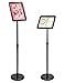 Produktbild QWORK® A4 Plakatständer Infoständer - Sichere Ecke  Aluminiumlegierung - 360° Drehbares - Höhenverstellbar 75~120cm (Schwarz, A4)