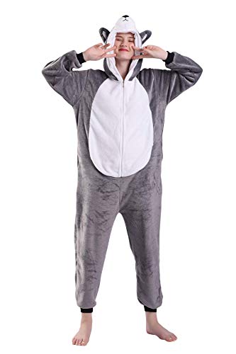 Ejsoyo Adult Onesie Bunny Sleepwear Lion Animal Puppy Cartoon Costume And Teens Pajamas Unisex Christmas Halloween Cosplay (Grey Huskies, Xl) #TOP5