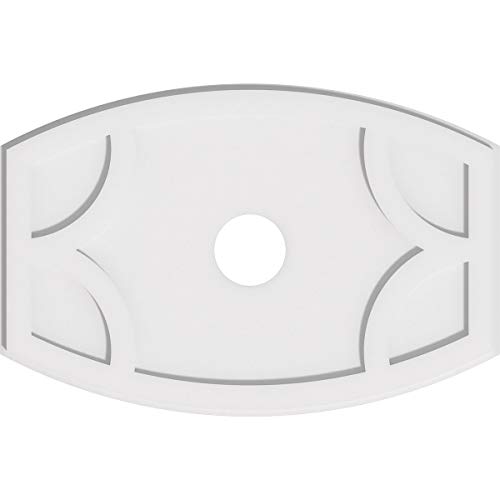 Image of Ekena Millwork CMP28X18KY-04000 Kailey Architectural Grade PVC Contemporary Urethane Ceiling Medallions 28 inchW x 18 5 /8 inchH x 4 inchID x 15 inchC x 1 inchP