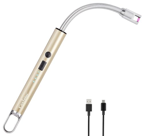 Castelar Electric Candle Lighter with Long Flexible Neck, USB Rechargeable Arc Lighter with Safety...