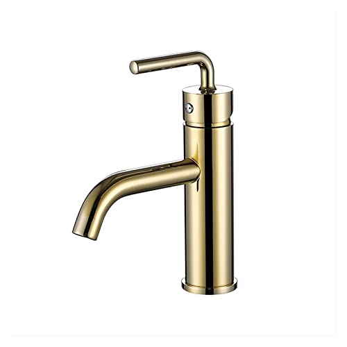 Robinet en laiton noir et or chic pour vasque de salle de bains moderne - 7