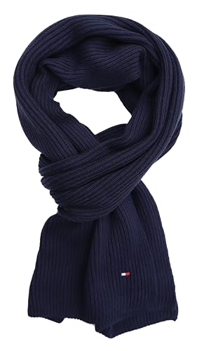 Tommy Hilfiger Schal Strickschal Cotton Cashmere Scarf Blau Space Blue