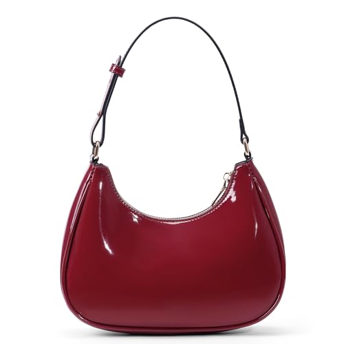 HiTotes Mezzaluna Sac à bandoulière pour les femmes Sac rouge Y2K Sac à bandoulière en similicuir sac hobo sac rouge sac pour les nouilles sac demi-lune,...