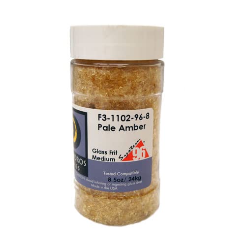 Pale Amber Transparent Medium Frit, 8.5 Oz - 96 Coe