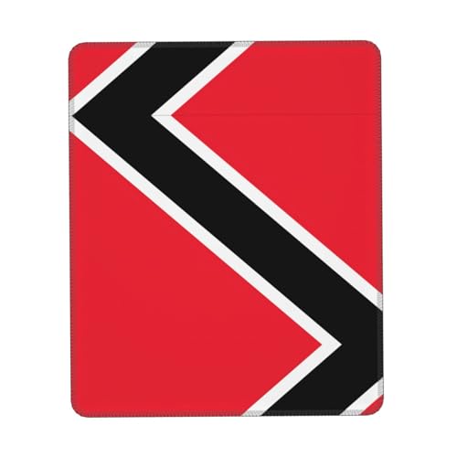 Drapeau de Trinité-et-Tobago Tapis de souris imprimé confortable - Base antidérapante en cuir PU, design lisse et moderne pour bureau, utilisation à la maison 19 x 24 cm