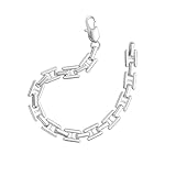 TWLJYWJD チタンスチールメンズブレスレット、メンズ&レディースチェーンブレスレット、ステンレススチールファッションゴールドハンドジュエリー、ハンドメイドスプライスチェーン、サイドワイドキューバリンク, 21cm, 宝石なし