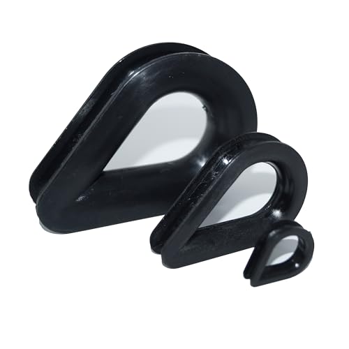 Kausche 6mm aus Kunststoff 10 Stück, Nylonkausche für Drahtseil oder Tauwerk Ø= 6mm, Seilkauschen aus Nylon schwarz