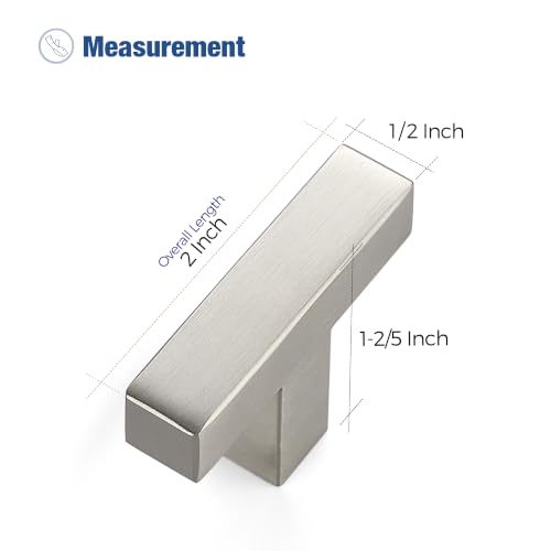 Image of Ravinte 20 Pack Kitchen Brushed Nickel Cabinet Handles Single Hole Center Stainless Steel Square Cabinet Pulls for Dresser Drawer Cupboard Handles with Screwdriver