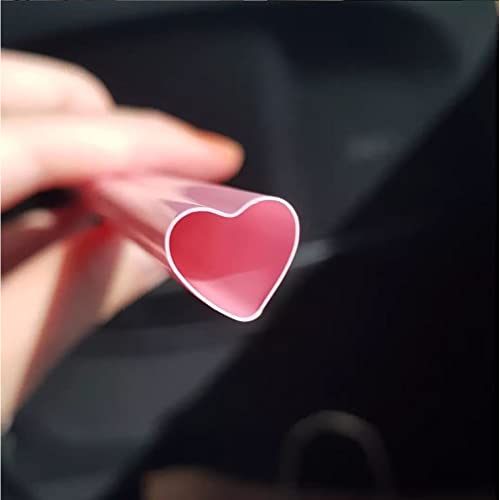 100 pitillos plásticos rosas forma corazón desechables miniatura 3