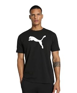 PUMA Herren Teamrise Logo Jersey Cotton T-Shirts, Puma Black-puma White, L EU
