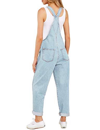 luvamia Women's Casual Stretch Adjustable Denim Bib Overalls Jeans Pants Jumpsuits2