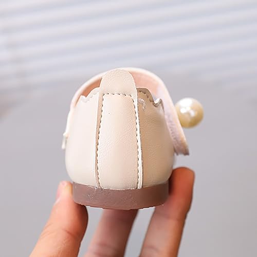 Toddler Flower Girls Dress Shoes Mary Jane Ballet Flat𝐬 for Part𝐲 School Wedding Low Heels Slip On Pearl Shoes3