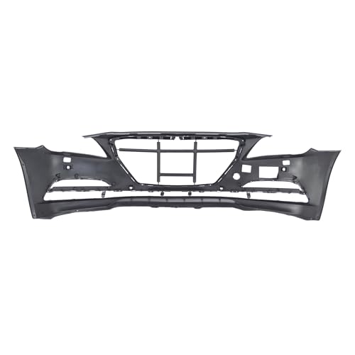Image of FitParts Compatible with Hyundai Genesis 2015-2017 Front Bumper Cover | Primed, With Parking Sensor Holes, With Washer Holes, With Park Aid & Headlght Washer Holes, OEM 86540B1200, HY1000208