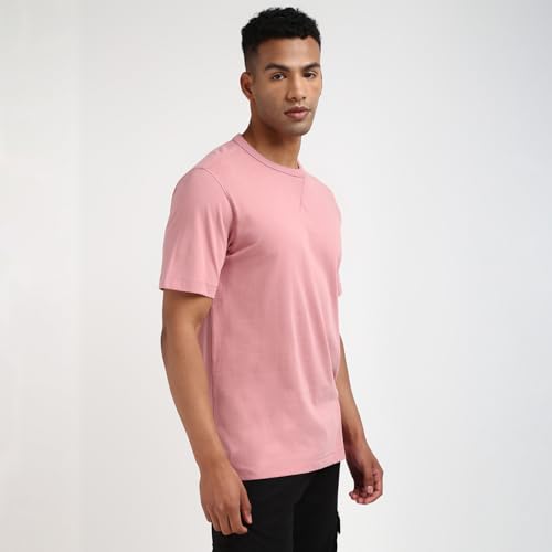 Calvin Klein Herren T-Shirt Kurzarm Regular Tee mit Logo-Badge, Rosa (Rose Dusk), XXS – Ansicht 3