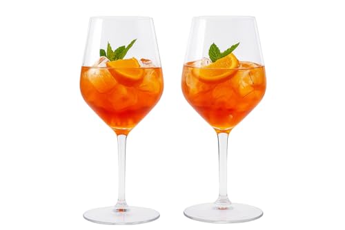 Stylgs calici infrangibili di plastica rigida| per l'uso frequento, adatto per lavastoviglie, trasparente | Flut elegante 2 pezzi