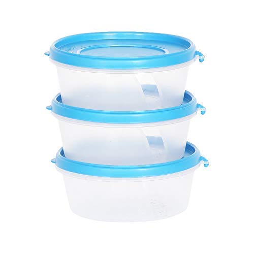 Image of Cutting EDGE Nesterware 500ml Round Stackable Food Container (Set of 3,) | BPA-free plastic, stackable design, leak-proof, kitchen storage, pantry, fridge, meal prep, reusable, travel use