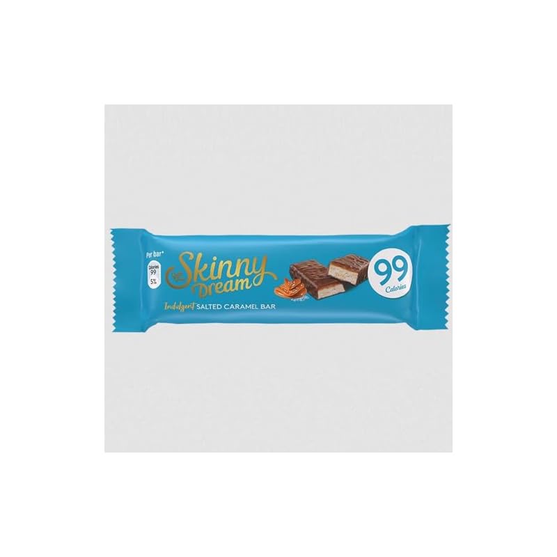 Skinny Dream Salted Caramel (5 x 25g bars) Pack of 1 Milk Chocolate Sweet Chewy Cocoa Nougat Cereal Block with Welari Thank You Card | (1pack) (125g) - Image 5