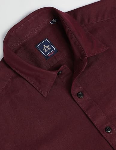 Image of Arrow Solid Slim Fit Mens Casual Shirts - 100% Cotton, Breathable & Comfortable, Full Sleeves Shirt for Men