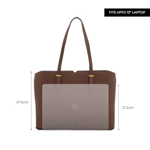 Image of Miraggio Isadora 13 Inch Laptop Tote Bag For Women Office Use | Office Tote Bag With Padded Laptop Sleeve And Zipper Closure | Stylish Totes