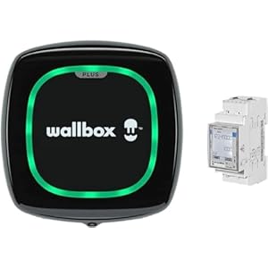 Wallbox Pulsar Plus, oplader op zonne-energie, elektrisch voertuig (22 kW, 5 meter, type 2, WiFi, Bluetooth, OCPP, binnen/buiten), zwart + driefasige Power Boost