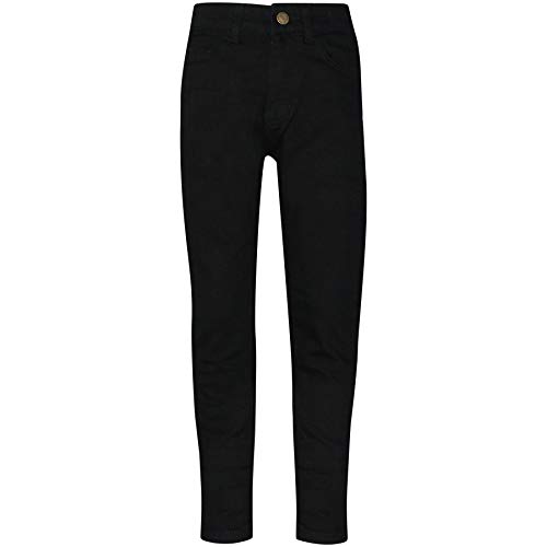 Faded Jet Black Denim Jeans Comfort Stretch Skinny Pants Trousers Lightweight Trendy Summer Boys Age 5-13 Years