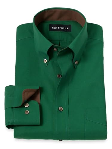 Paul Fredrick Men's Classic Fit Non-Iron Cotton Solid Dress Shirt