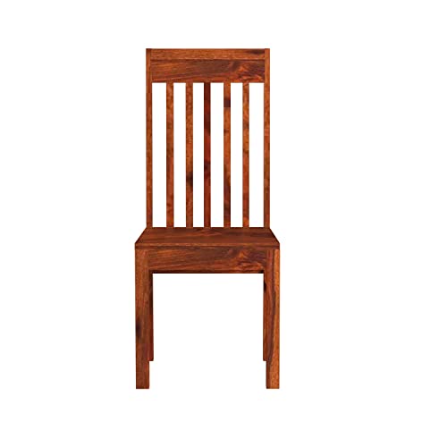 Image of Furniture Solid Sheesham Wood Dining Chairs Set of 2 Dinning Chair for Kitchen & Dining Room Chairs Without Cushion | Rosewood, Honey Finish