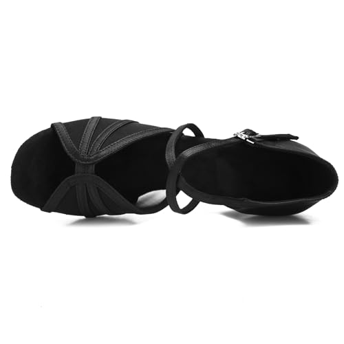 Women's Ballroom Dance Shoes Latin Salsa Dancing Shoes Cross Strap 2.5inch Heel 3inch Heel ZB044