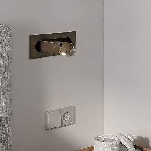 Lámpara de lectura con foco de 3W luz nocturna multiángulo aplique de pared LED empotrable 3