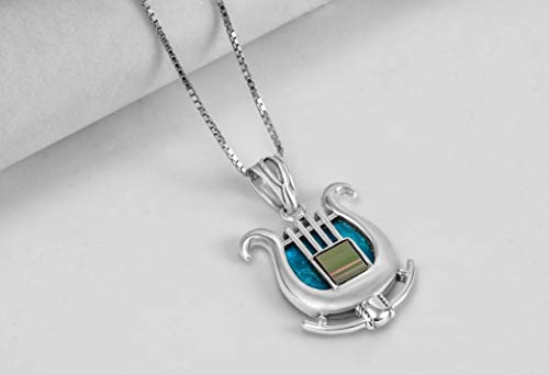 Pendentif Harpe de David Nano Sim OB argent : cadeau de Terre Sainte - 4