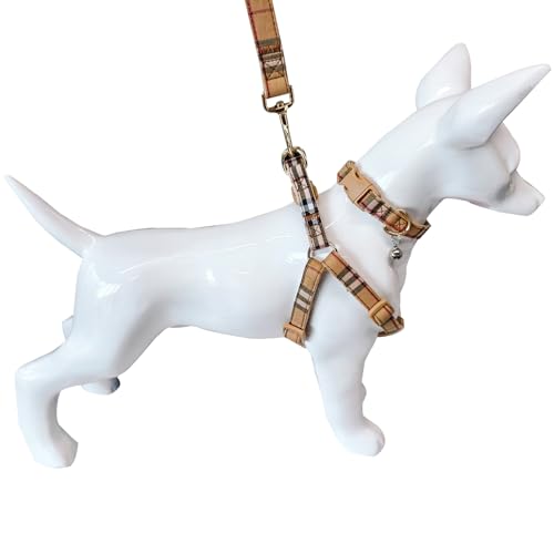 Cute Plaid Dog Collar Harness and Leash with Safety Buckle - Adjustable and No Pull Comfortable Dog Collars for Small Puppy, Stylish Durable Gift for Boy Girl Pets - Image 5