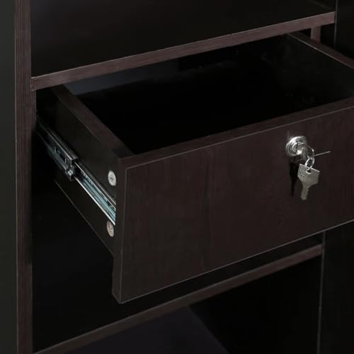 Image of Single Door Wardrobe with Lock, 180 cm Height, Black