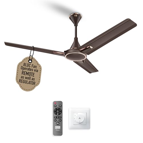Image of KUHL Prima A1-DUO 1200mm BEE 5-Star BLDC Ceiling Fan | 29W Energy Saving (Up to 65%) | High Airflow & Low Noise | Remote as well as Regulator Operated | 5 Year Motor Warranty | ISI Marked (Espresso)