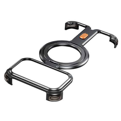 for iPhone 17 Pro Max/17 Pro用ハイブリッドメタルケース ? マグネット式回転リングスタンド、放熱性に 背面、落下防止バンパー