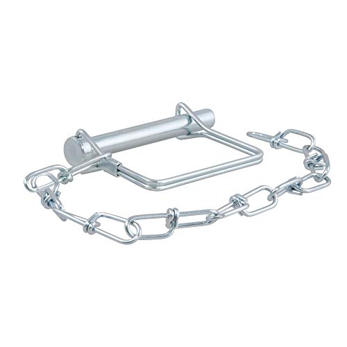 BKDK CURT 28000 Trailer Coupler Pin with 12-Inch Chain, 3/8-Inch Diameter x 2-3/4-Inch Long, Clear ZINC
