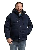 TOM TAILOR Herren 1049394 Plussize Plus Size-Pufferjacke mit Abnehmbarer Kapuze, 10668-Sky Captain Blue, 4XL