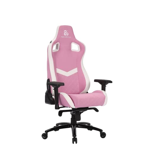 Newskill Silla Gaming Osiris Zephyr, Tela Transpirable, Reclinable 180º, Altura Ajustable, Reposabrazos 4D, Cojín Lumbar y Cervical, Ergonómica, Pistón Clase 4, Hasta 150kg, Silla Gamer Rosa