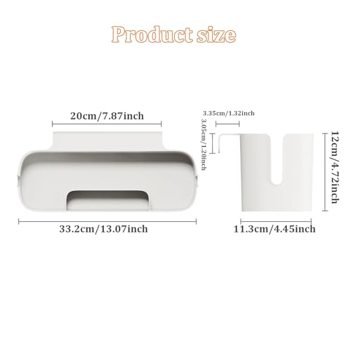 Caddy de chevet suspendu en plastique 13.1x4.5x4.7 pouces avec 2 crochets pour lit - 6