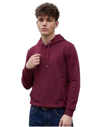 Image of HOODMASTER Unisex Fleece Hoodie Sweatshirt with Pockets Full Sleeves Regular Fit Solid Pattern Hooded Neck and Standard Length | Hoodies for Men & Women