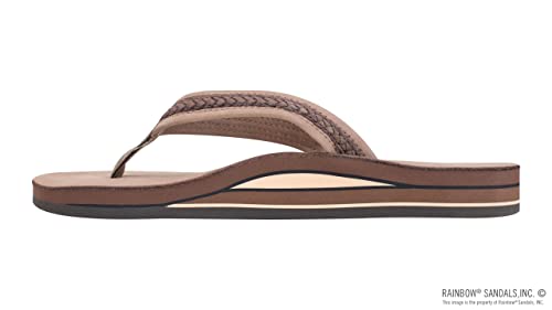 Image of Rainbow Sandals The Willow - Double Layer Leather Dark Brown /Expresso Sandal with Double Braided 3 /4 inch Strap, Ladies, X-Large, 8.5-9.5 D(M) US