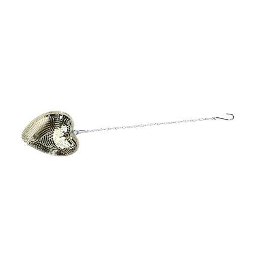 Bola espejada brillante en forma de corazón para decoración de fiestas, hecha de espuma y láminas de vidrio espejado, con cadena y gancho (oro) miniatura 3
