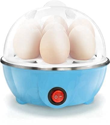 Jorex Mart Egg Boiler Electric Automatic Off 7 Egg Poacher for Steaming Cooking And Boiling, Mini Electronic Egg Boiler Device Multi Egg Cooker Boils Upto 7 Eggs at a Time (Multicolor) (MEDIUM)