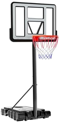 G GX9 Portable Outdoor Basketball Hoop Adjustable 4.8-10ft: Basketball Goal System for Kids, Teens & Adults in Backyard/Driveway/Indoor, 44 Inch Shatterproof Backboard and Stable Base