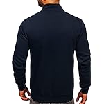 Men's Track Jackets Black Lightweight Sweatshirts Full Zip Up Mock Neck Long Sleeve Tops with Pocket - Image 4