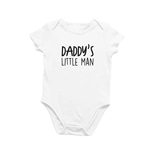 Onesie Organic Baby One Piece Daddy's Little Man Short Sleeve Cute Trendy Minimal Handsome Bodysuit (3-6 Months)