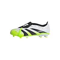 adidas Unisex League Fold-Over Tongue Firm Ground/Multi Ground Football Boots Kids, Cloud White/Core Black/Lucid Lemon, 2 UK